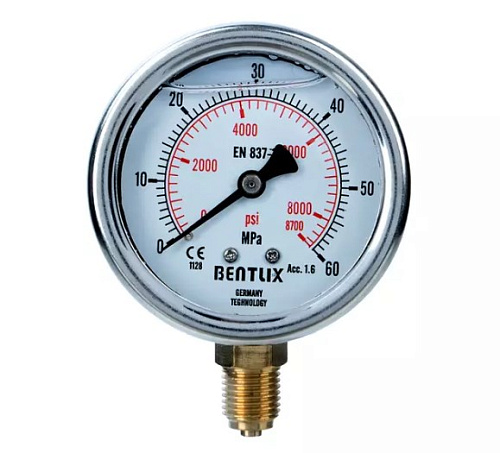 Манометр гидравлический 0-600 атм 63 мм G1/4 глицериновый для наборов серии A85 GARWIN PRO Манометр гидравлический 0-600 атм 63 мм G1/4 глицериновый для наборов серии A85 GARWIN PRO