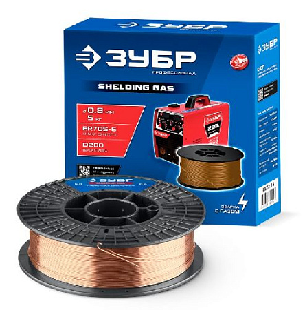Проволока омедненная 0,8 мм, 5 кг ER70S-6 (Св-08Г2С-О) ЗУБР О-СП Проволока омедненная 0,8 мм, 5 кг ER70S-6 (Св-08Г2С-О) ЗУБР О-СП