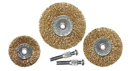 Набор щеток для дрели 3 шт., плоские 50-63-75 мм, со шпильками Matrix Набор щеток для дрели 3 шт., плоские 50-63-75 мм, со шпильками Matrix