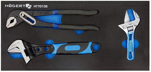 Набор инструмента: клещи, ключи разводные 3 пр. в ложементе EVA HOEGERT Набор инструмента: клещи, ключи разводные 3 пр. в ложементе EVA HOEGERT