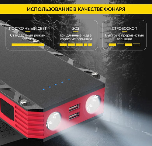 Пуско-зарядное устройство 12 В, 12 000 мАч, 1000/2000 А iCarTool Пуско-зарядное устройство 12 В, 12 000 мАч, 1000/2000 А iCarTool