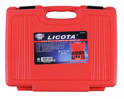 Набор бит для грузового транспорта с переходниками 3/4" и 1" 16 предм. Licota Набор бит для грузового транспорта с переходниками 3/4" и 1" 16 предм. Licota
