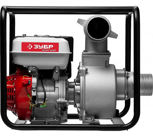 Мотопомпа бензиновая 1600 л/мин, патрубки 100 мм, высота подачи 28 м ЗУБР Мотопомпа бензиновая 1600 л/мин, патрубки 100 мм, высота подачи 28 м ЗУБР