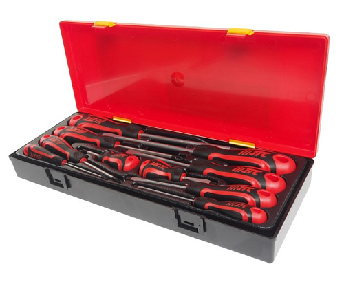 Набор отверток 10 шт усиленных в ложемент-кейсе JTC Набор отверток 10 шт усиленных в ложемент-кейсе JTC