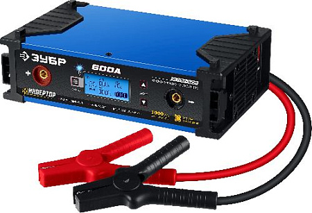 Пуско-зарядное устройство инверторное 12/24 В, 600 А, 220 В, 5-80 А ЗУБР И-ПЗУ-1000 Пуско-зарядное устройство инверторное 12/24 В, 600 А, 220 В, 5-80 А ЗУБР И-ПЗУ-1000