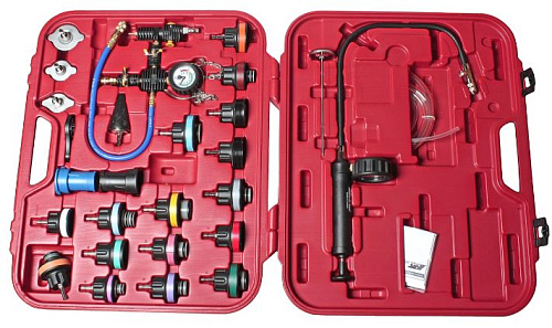 Набор для тестирования герметичности системы охлаждения (в кейсе) 27 предм JTC Набор для тестирования герметичности системы охлаждения (в кейсе) 27 предм JTC
