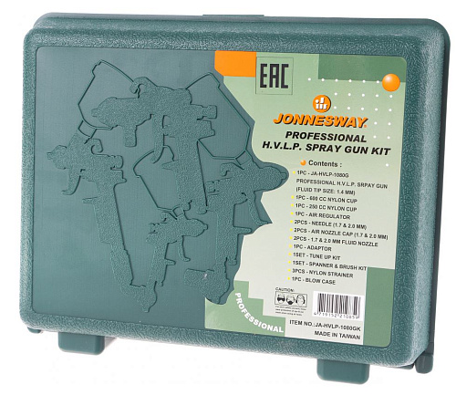 Краскопульт с аксессуарами 16 пр. Jonnesway JA-HVLP-1080GK Краскопульт с аксессуарами 16 пр. Jonnesway JA-HVLP-1080GK