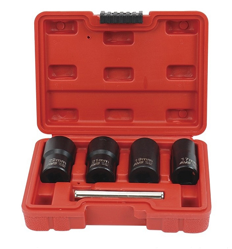 Набор головок для скругленного крепежа 1/2", 17-22 мм (5 предм) AVS NGP12-5I Набор головок для скругленного крепежа 1/2", 17-22 мм (5 предм) AVS NGP12-5I