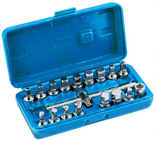 Набор головок для отворачивания масляных пробок 18 предм HOEGERT Набор головок для отворачивания масляных пробок 18 предм HOEGERT
