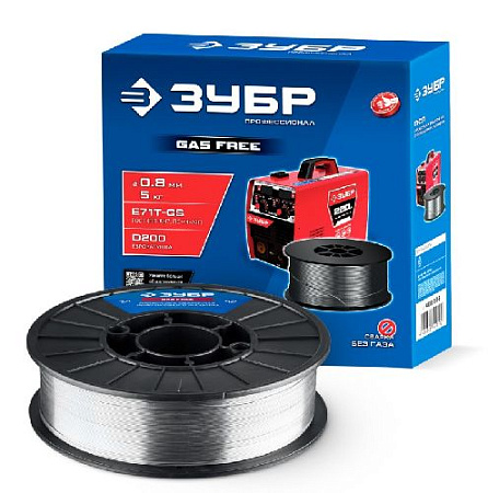 Проволока порошковая 0,8 мм, 5 кг E71T-GS (ПП-АН7, ПС-44-А2Г) ЗУБР П-СП Проволока порошковая 0,8 мм, 5 кг E71T-GS (ПП-АН7, ПС-44-А2Г) ЗУБР П-СП