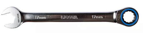Ключ комбинированный трещоточный 17 мм 100 зубьев CrV Licota Ключ комбинированный трещоточный 17 мм 100 зубьев CrV Licota