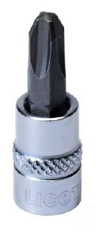Головка торцевая со вставкой 1/4" PH №3, 37 мм Licota Головка торцевая со вставкой 1/4" PH №3, 37 мм Licota
