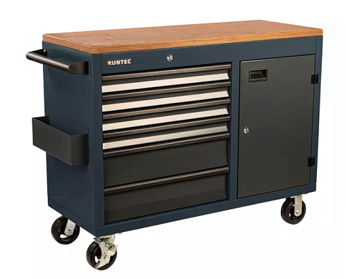 Тележка - верстак 1155*465 мм, 6 полочная Industrial серая RUNTEC Тележка - верстак 1155*465 мм, 6 полочная Industrial серая RUNTEC