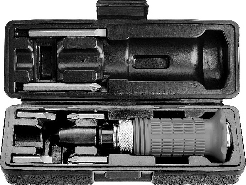 Отвертка ударная с набором бит 8 шт обрезиненная рукоятка STAYER Отвертка ударная с набором бит 8 шт обрезиненная рукоятка STAYER