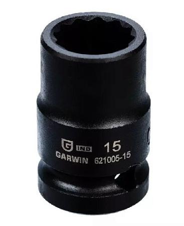 Головка торцевая ударная 1/2" 15 мм, 12 гр. GARWIN Головка торцевая ударная 1/2" 15 мм, 12 гр. GARWIN