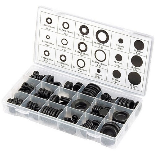 Набор колец уплотнительных 125 шт, 6,35 - 25,4 мм Сибртех Набор колец уплотнительных 125 шт, 6,35 - 25,4 мм Сибртех