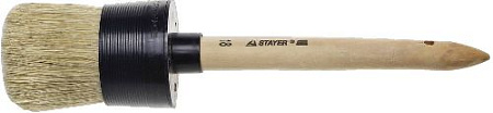 Кисть круглая №18 60 мм натур. щетина, пластик. корпус, дерев. ручка STAYER "MASTER" Кисть круглая №18 60 мм натур. щетина, пластик. корпус, дерев. ручка STAYER "MASTER"