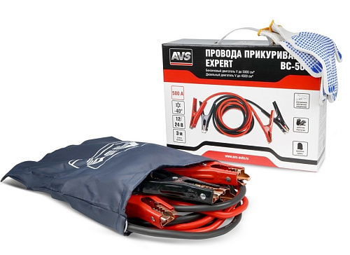 Провода стартовые 500 А 3 м AVS Expert BC-500 Провода стартовые 500 А 3 м AVS Expert BC-500