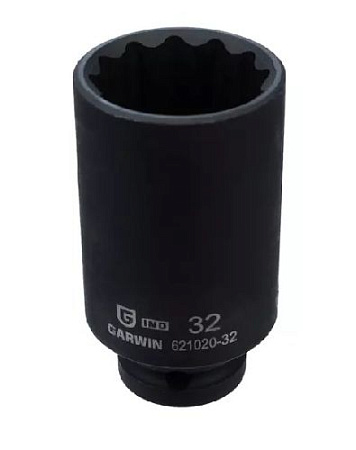 Головка торцевая ударная глубокая 1/2" 32 мм, 12 гр. GARWIN Головка торцевая ударная глубокая 1/2" 32 мм, 12 гр. GARWIN
