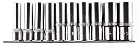 Набор головок торцевых глубоких 10-24 мм (1/2") 12 гр., 10 предм. на линейке Licota Набор головок торцевых глубоких 10-24 мм (1/2") 12 гр., 10 предм. на линейке Licota