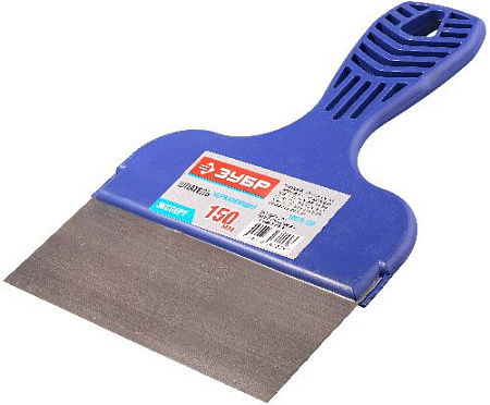 Шпатель фасадный нержавеющий 150 мм 10х10 мм, пластиковая ручка ЗУБР Шпатель фасадный нержавеющий 150 мм 10х10 мм, пластиковая ручка ЗУБР