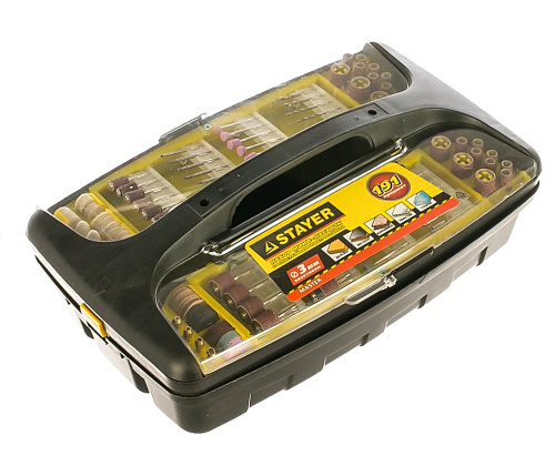 Набор мини-насадок для граверов 191 предм. в кейсе STAYER Набор мини-насадок для граверов 191 предм. в кейсе STAYER