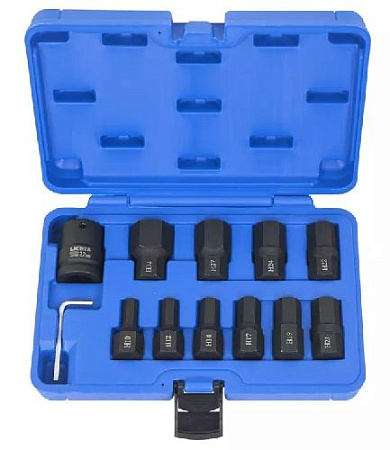 Набор шестигранников ударных 3/4" Н10-Н32 мм 11 предм. Licota Набор шестигранников ударных 3/4" Н10-Н32 мм 11 предм. Licota