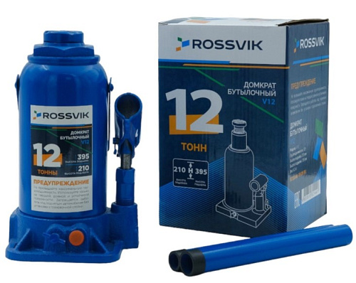 Домкрат бутылочный 12 т 210-395 мм ROSSVIK Домкрат бутылочный 12 т 210-395 мм ROSSVIK
