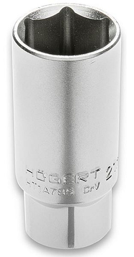 Головка свечная 1/2" 21 мм 6 гр. резиновый фиксатор HOEGERT Головка свечная 1/2" 21 мм 6 гр. резиновый фиксатор HOEGERT