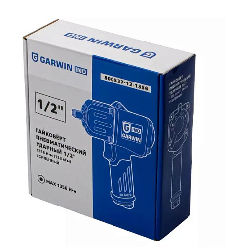Гайковерт пневматический 1/2" 1356 Нм (138 Кгм) усиленный GARWIN Гайковерт пневматический 1/2" 1356 Нм (138 Кгм) усиленный GARWIN