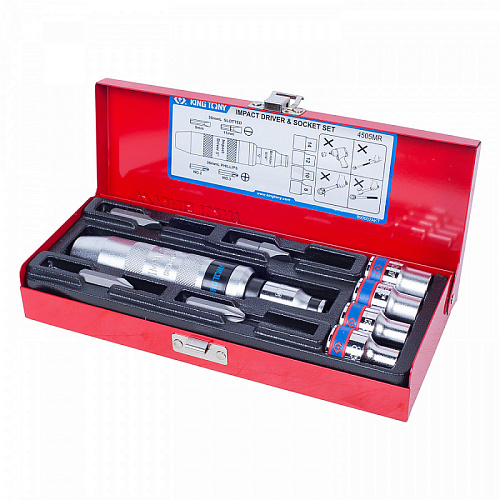 Отвертка ударная с набором бит 10 предм. KING TONY Отвертка ударная с набором бит 10 предм. KING TONY