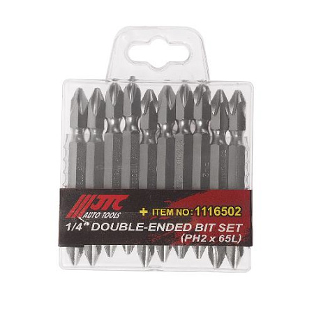 Набор бит 10 предм. (1/4" PH2) двухсторонние, удлиненные JTC Набор бит 10 предм. (1/4" PH2) двухсторонние, удлиненные JTC