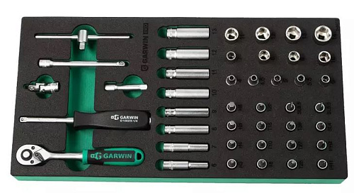 Набор головок торцевых 4-14 мм (1/4") 6 гр., 43 предм. в ложементе EVA GARWIN PRO Набор головок торцевых 4-14 мм (1/4") 6 гр., 43 предм. в ложементе EVA GARWIN PRO