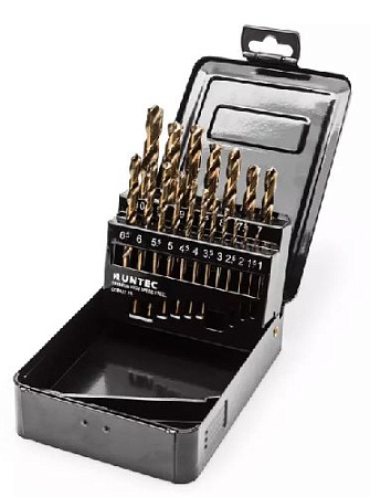 Набор сверл по металлу 1-10 мм (19 шт.) HSS-Co5 RUNTEC Набор сверл по металлу 1-10 мм (19 шт.) HSS-Co5 RUNTEC