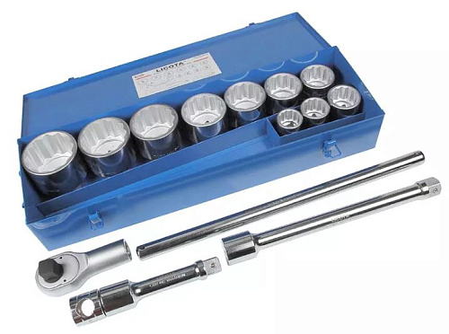 Набор головок торцевых 36-80 мм (1") 12 гр., 15 предм. Licota Набор головок торцевых 36-80 мм (1") 12 гр., 15 предм. Licota