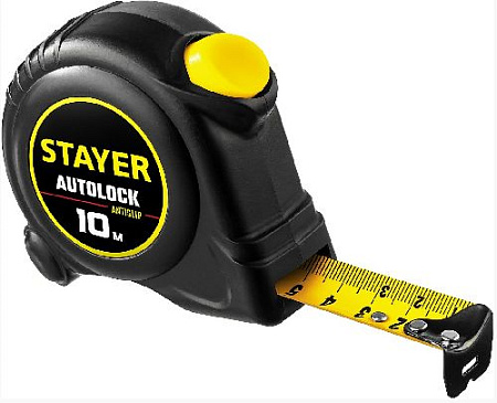 Рулетка 10 м*25 мм с автостопом STAYER АutoLock Рулетка 10 м*25 мм с автостопом STAYER АutoLock