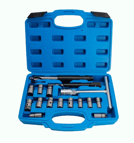Набор для чистки и восстановления посадочных мест дизельных форсунок 17 предм Rossvik Набор для чистки и восстановления посадочных мест дизельных форсунок 17 предм Rossvik