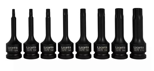 Набор насадок ударных 1/2" TORX T25-T70 (8 предм) Licota Набор насадок ударных 1/2" TORX T25-T70 (8 предм) Licota