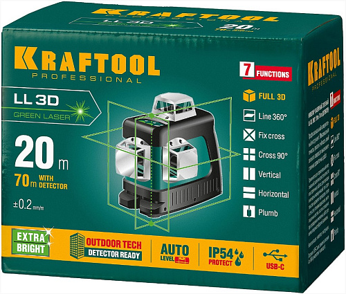 Нивелир лазерный KRAFTOOL LL 3D Нивелир лазерный KRAFTOOL LL 3D