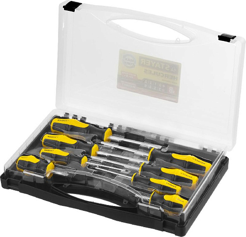 Набор отверток 8 шт в пластиковом кейсе STAYER Hercules Набор отверток 8 шт в пластиковом кейсе STAYER Hercules