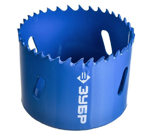 Коронка биметаллическая 60 мм, быстрорежущая сталь М42(Р6М5К8) ЗУБР Коронка биметаллическая 60 мм, быстрорежущая сталь М42(Р6М5К8) ЗУБР