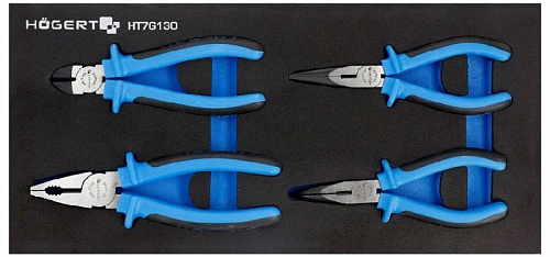 Набор шарнирно-губцевого инструмента 4 предм. в ложементе EVA HOEGERT Набор шарнирно-губцевого инструмента 4 предм. в ложементе EVA HOEGERT