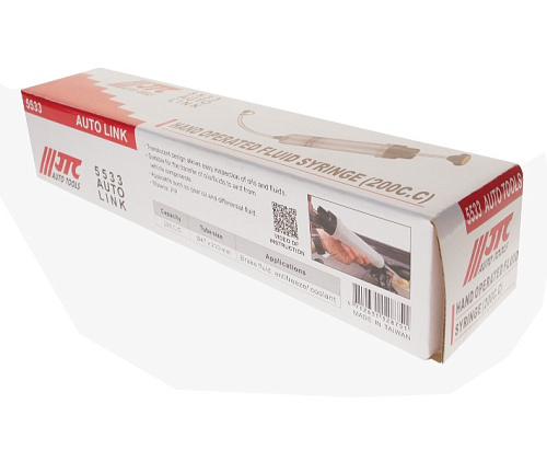 Шприц полипропиленовый 200 мл для тормозной жидкости/антифриза Ø47х210 мм JTC Шприц полипропиленовый 200 мл для тормозной жидкости/антифриза Ø47х210 мм JTC