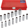 Набор головок торцевых глубоких 11-30 мм (1/2") 6 гр., 14 предм. в метал. кейсе Forsage F-4143-5 Набор головок торцевых глубоких 11-30 мм (1/2") 6 гр., 14 предм. в метал. кейсе Forsage F-4143-5