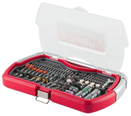 Набор мини-насадок для граверов 206 предм. в кейсе ЗУБР Набор мини-насадок для граверов 206 предм. в кейсе ЗУБР