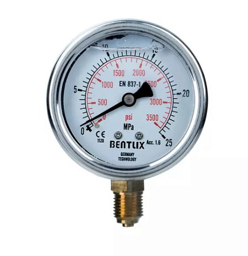 Манометр гидравлический 0-250 атм 63 мм G1/4 глицериновый для наборов серии A85 GARWIN PRO Манометр гидравлический 0-250 атм 63 мм G1/4 глицериновый для наборов серии A85 GARWIN PRO