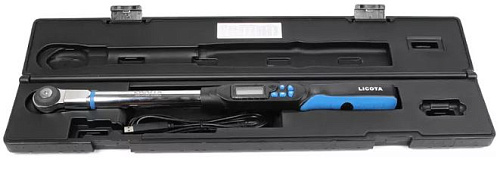 Ключ динамометрический электронный 14*18 мм 10-200 Нм с разъемом под насадки (набор) Licota Ключ динамометрический электронный 14*18 мм 10-200 Нм с разъемом под насадки (набор) Licota