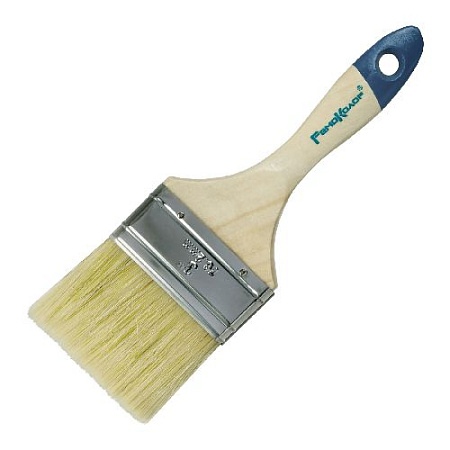 Кисть плоская 76,2 мм (3") натуральная светлая щетина, деревянная ручка Евро Кисть плоская 76,2 мм (3") натуральная светлая щетина, деревянная ручка Евро