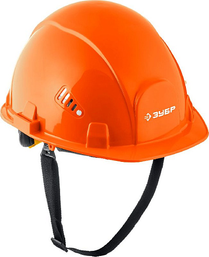 Каска защитная оранжевая с амортизационной вставкой и храповым механизмом регулировки размера ЗУБР Каска защитная оранжевая с амортизационной вставкой и храповым механизмом регулировки размера ЗУБР