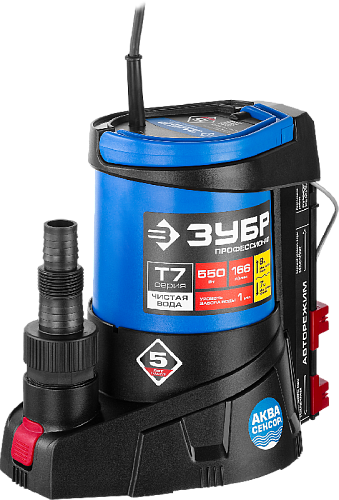 Насос дренажный для чистой воды 550 Вт ЗУБР АкваСенсор Насос дренажный для чистой воды 550 Вт ЗУБР АкваСенсор